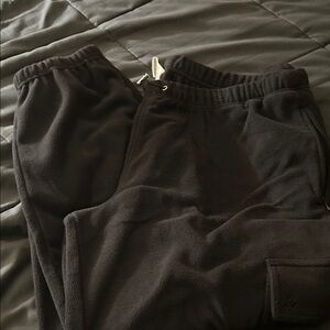 Women's Cozy Black Fleece Joggers